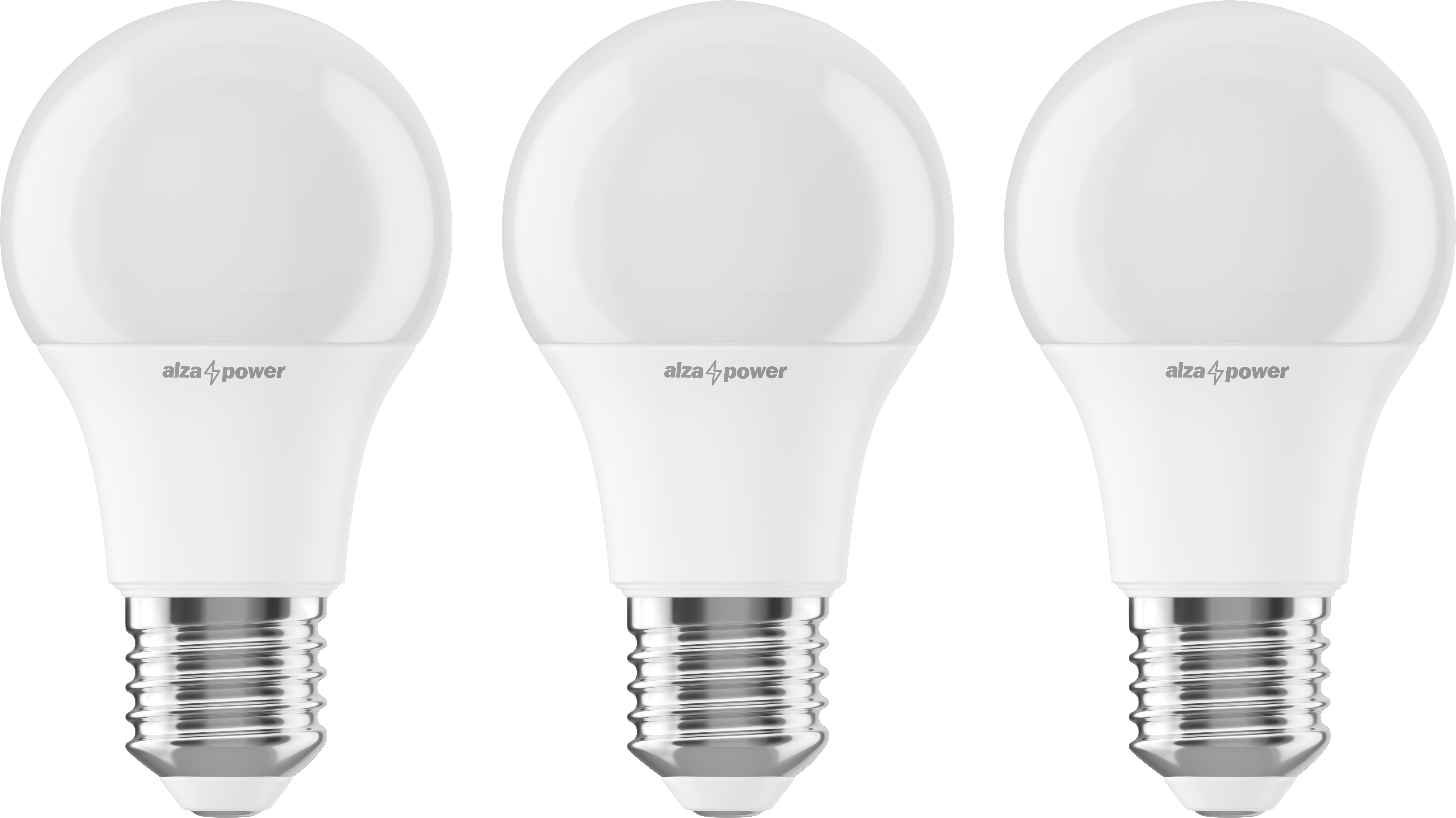 AlzaPower LED 9 – 60 W, E27, 2 700 K, súprava 3 ks