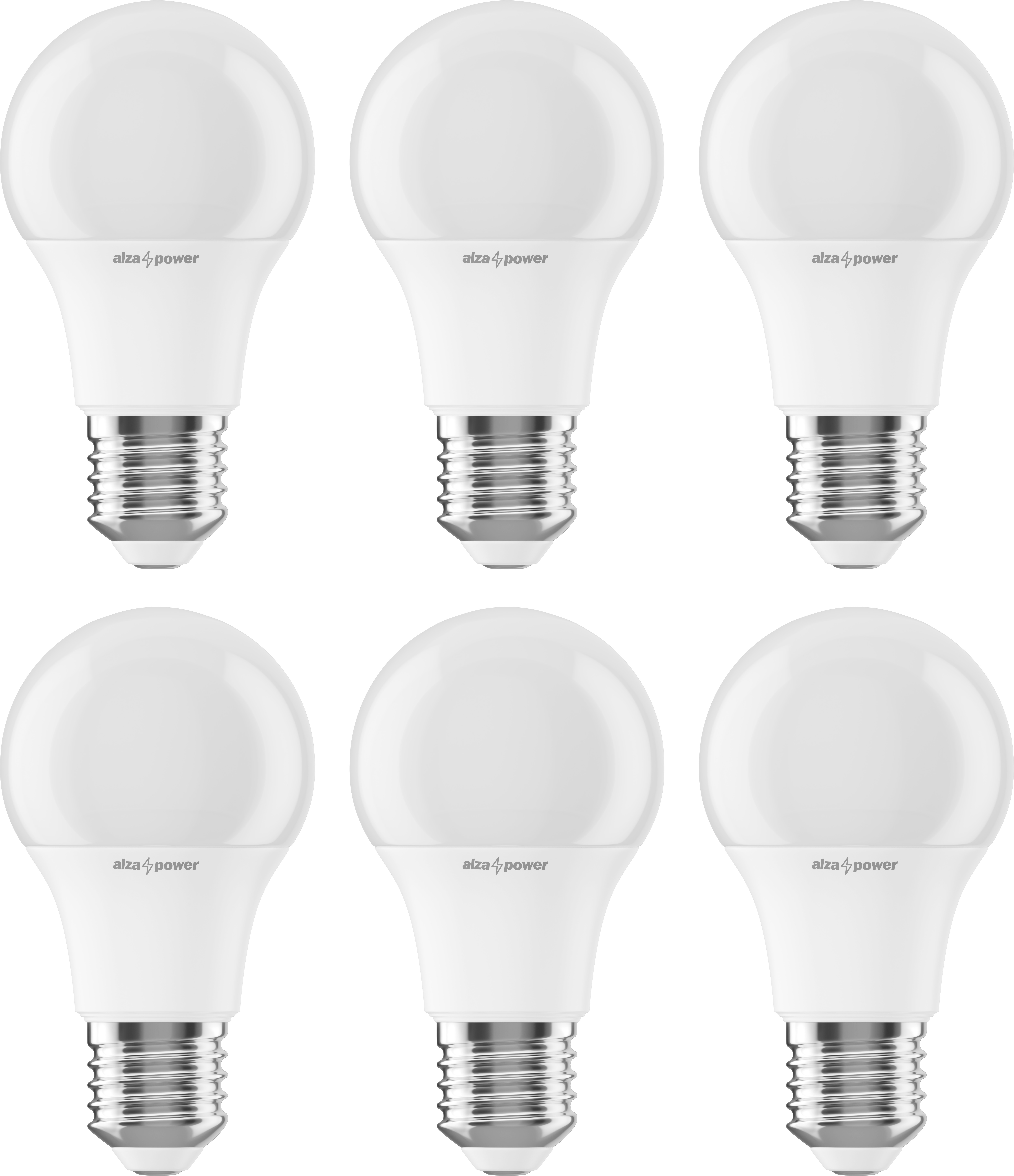 AlzaPower LED 9-60 W, E27, 2 700 K, súprava 6 ks