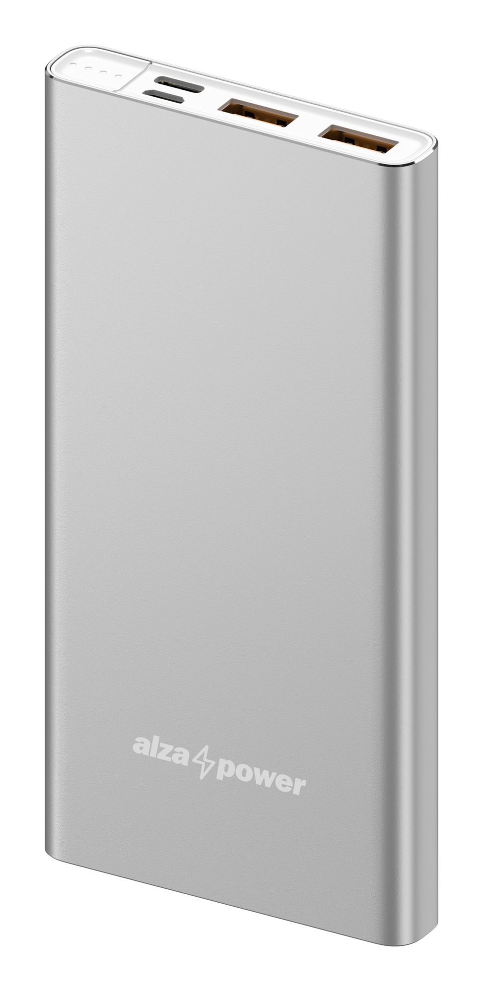 AlzaPower Metal 10000 mAh Fast Charge + PD3.0 strieborná
