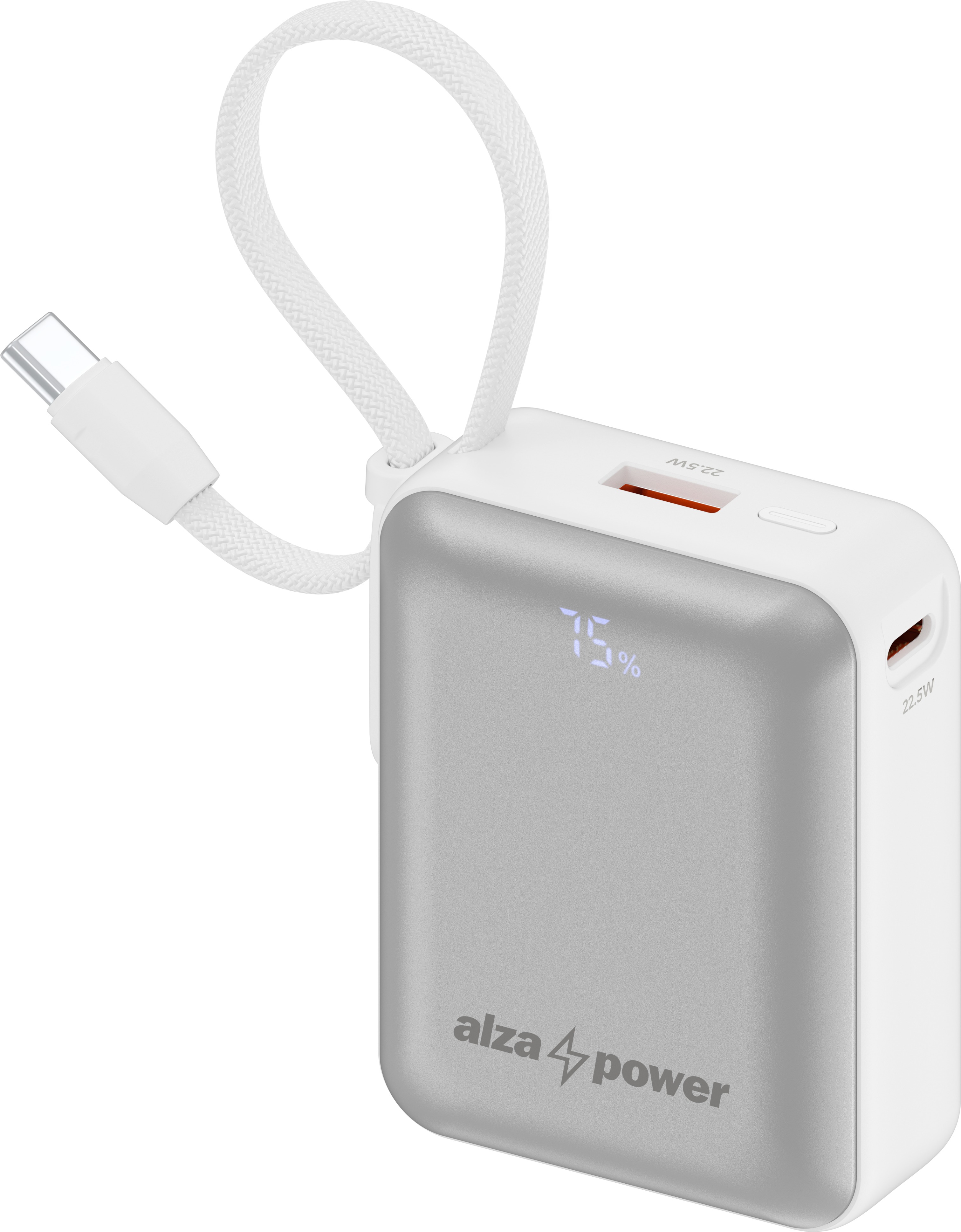 AlzaPower Urban 10000 mAh Power Delivery (22,5W) strieborný