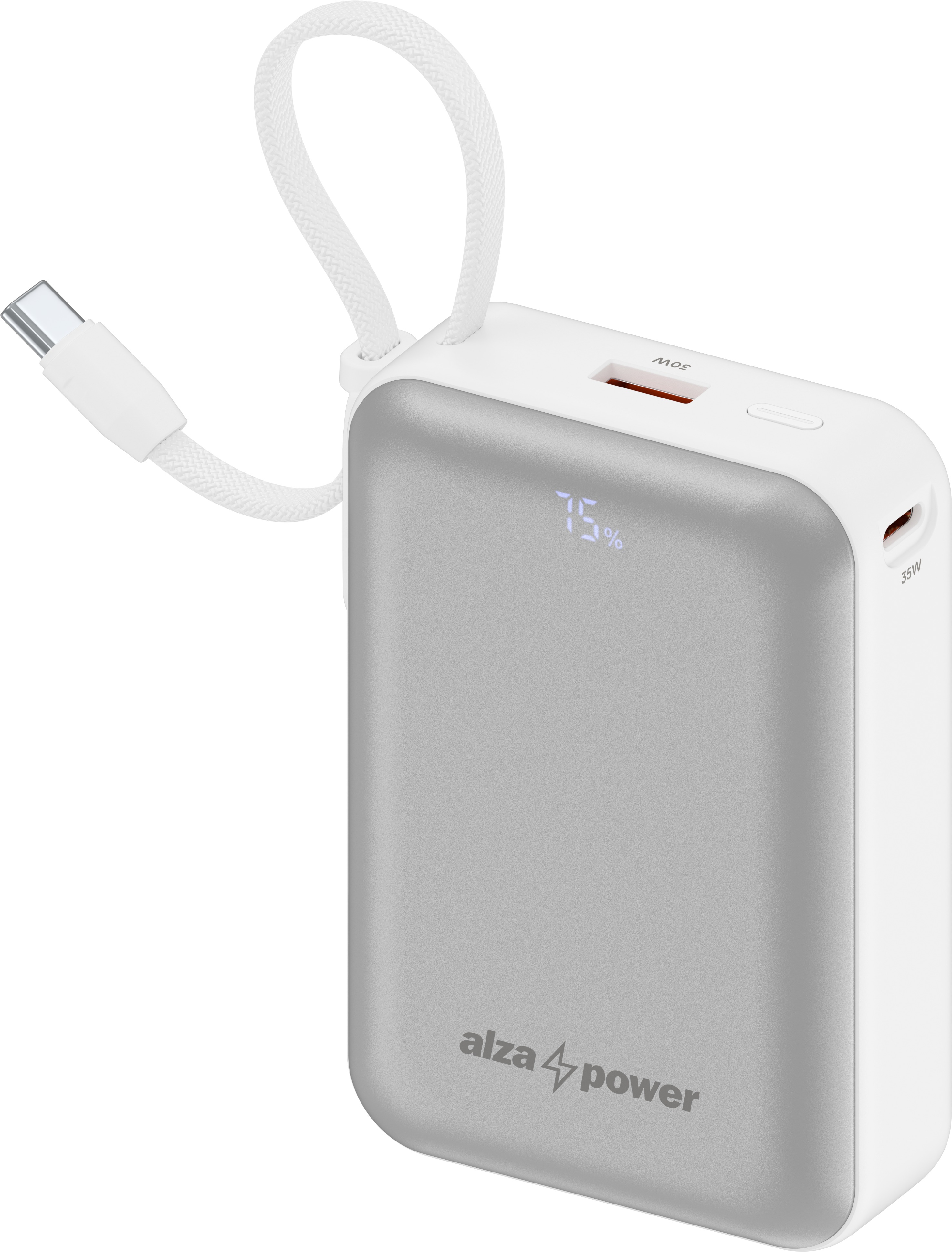 AlzaPower Urban 20000 mAh Power Delivery (35 W) strieborná
