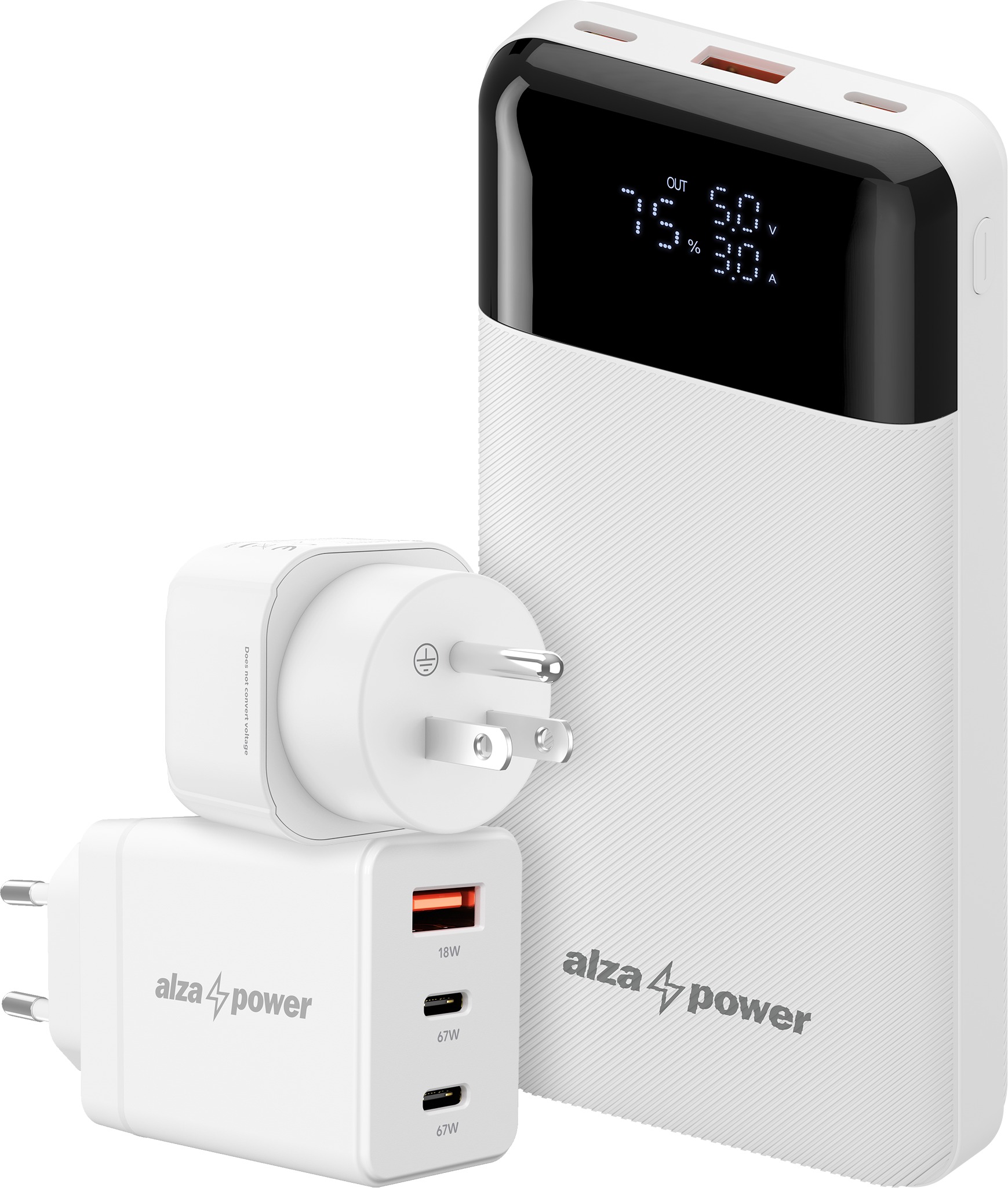 AlzaPower Travel Buddy US biele