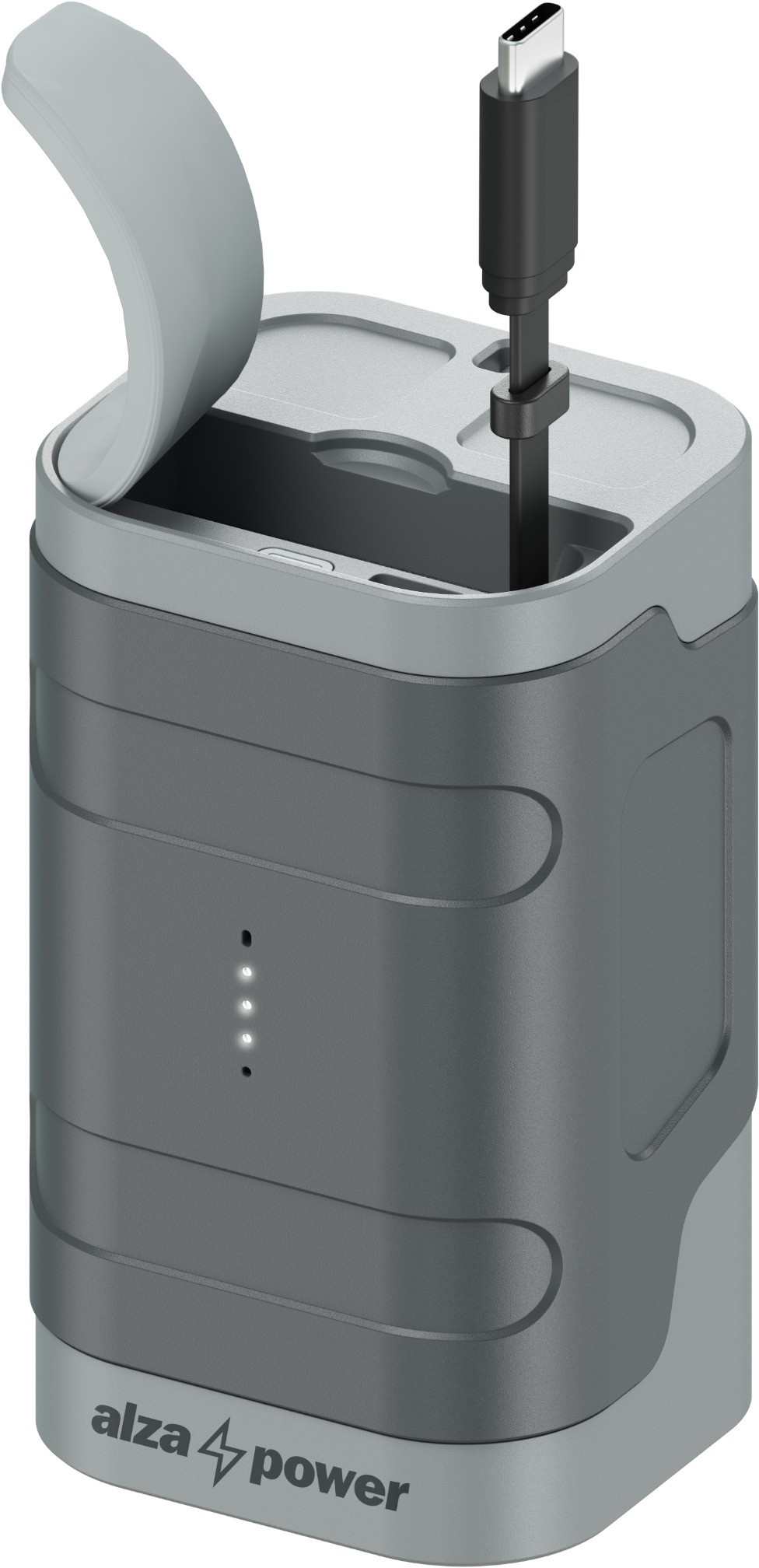 AlzaPower Adventure 10000 mAh Power Delivery (45 W) sivá