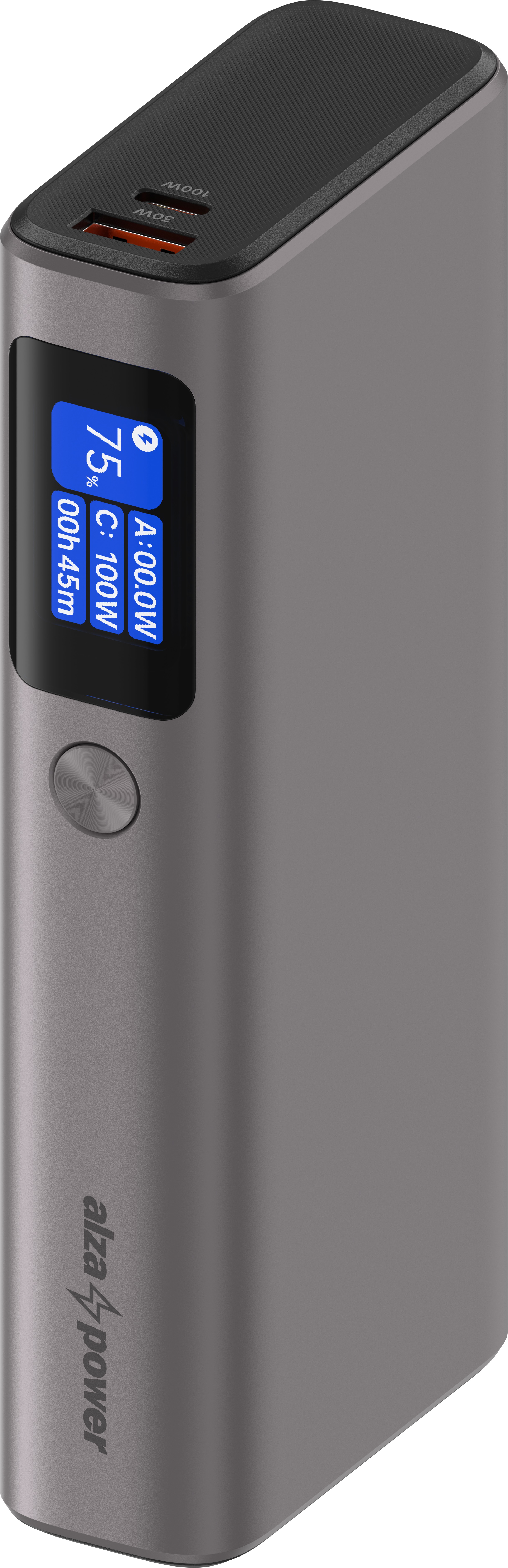 AlzaPower Vision 20 000 mAh Power Delivery (100 W) strieborná