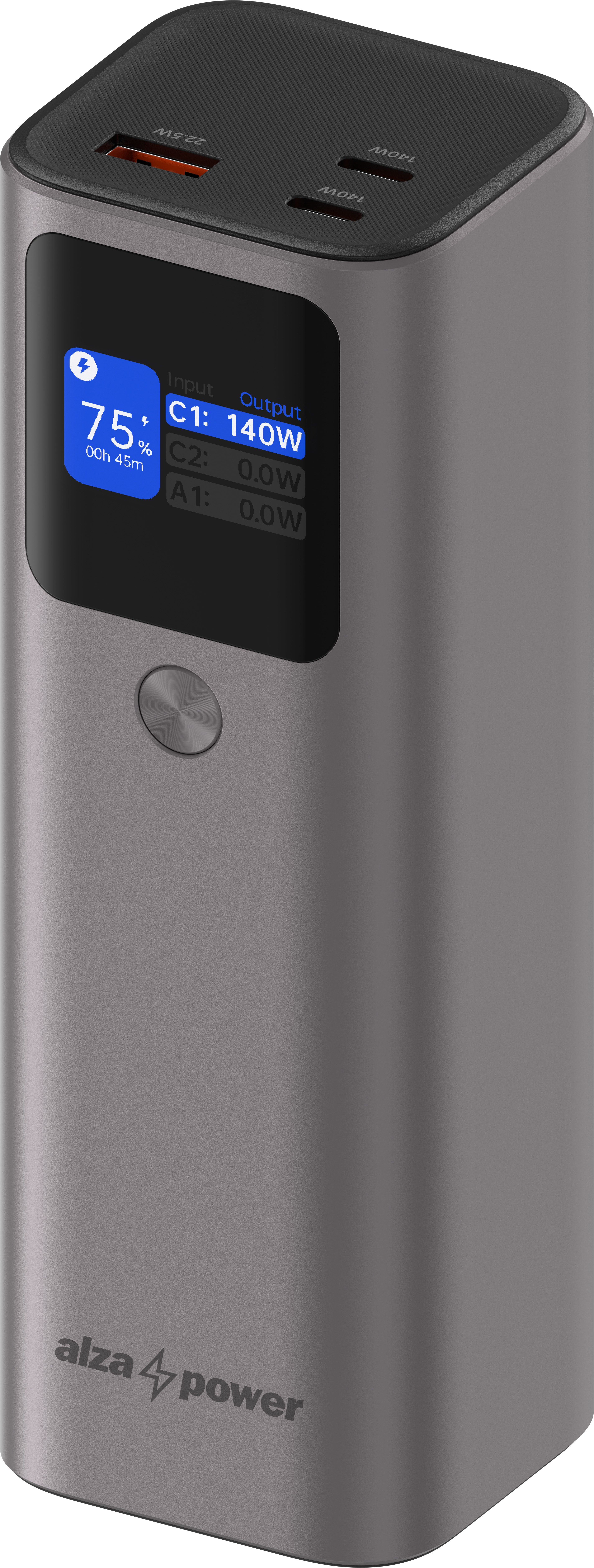 AlzaPower Vision 27600 mAh Power Delivery (140 W) strieborná