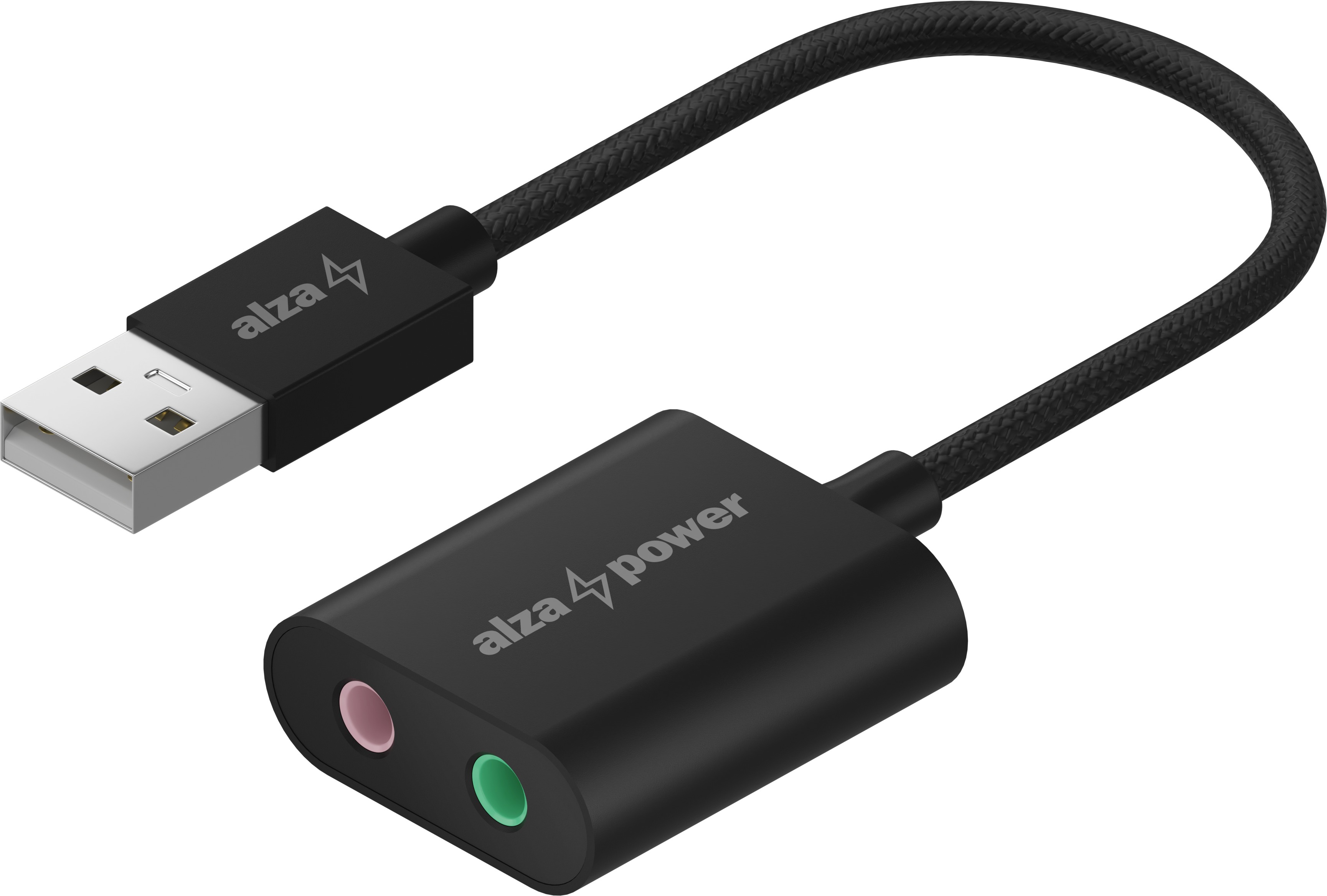 AlzaPower USB-A External Sound Card 4030 čierna