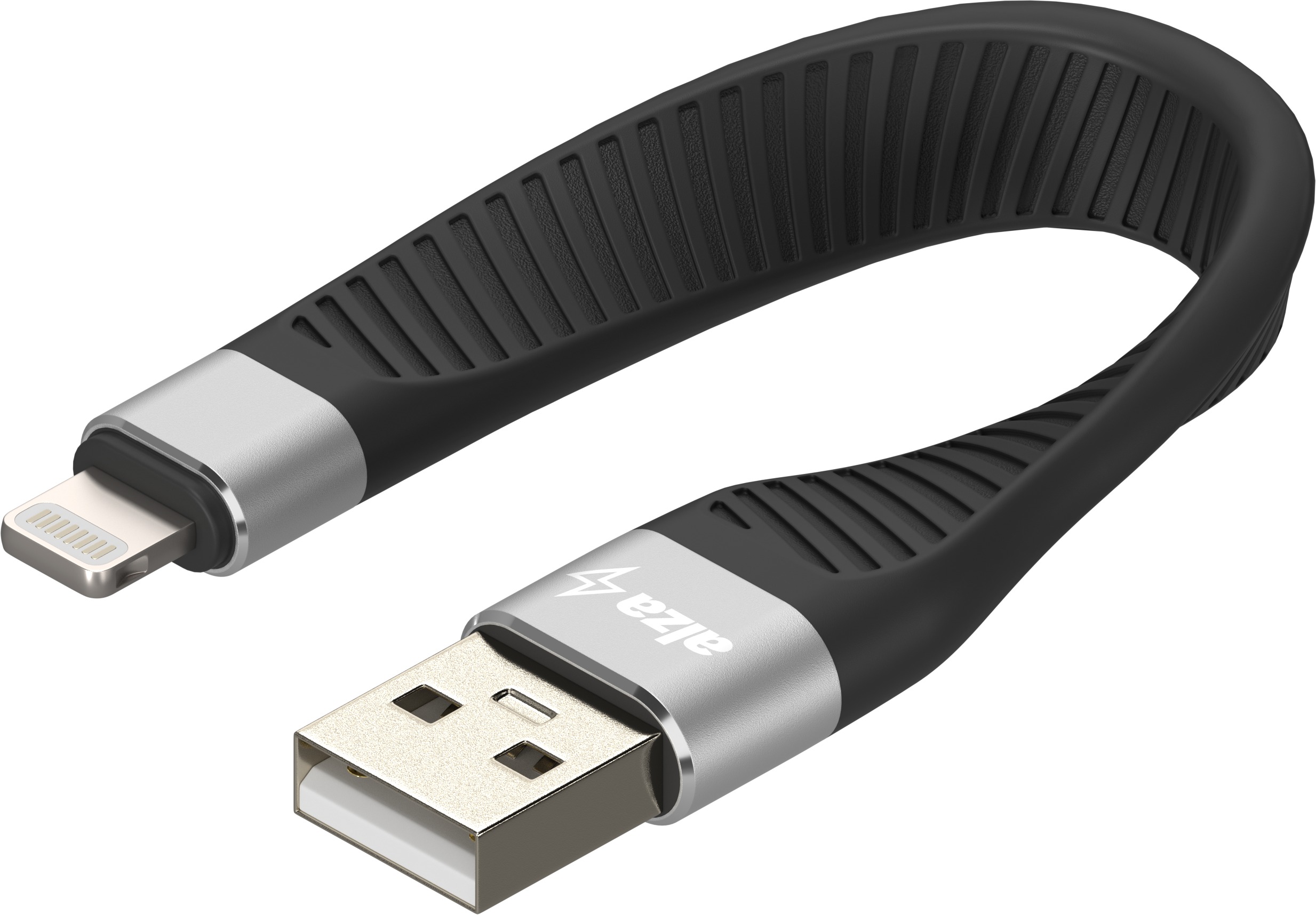 AlzaPower FlexCore USB-A to Lightning MFi čierny