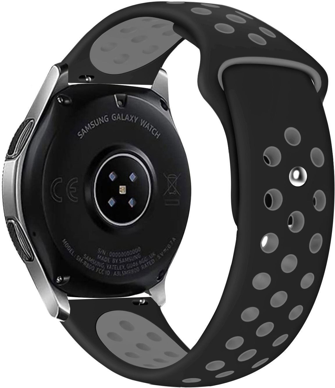 Eternico Sporty Universal Quick Release 22 mm Elephant Gray and Black