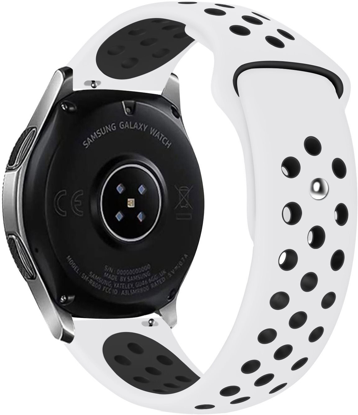 Eternico Sporty Universal Quick Release 22 mm Solid Black and White