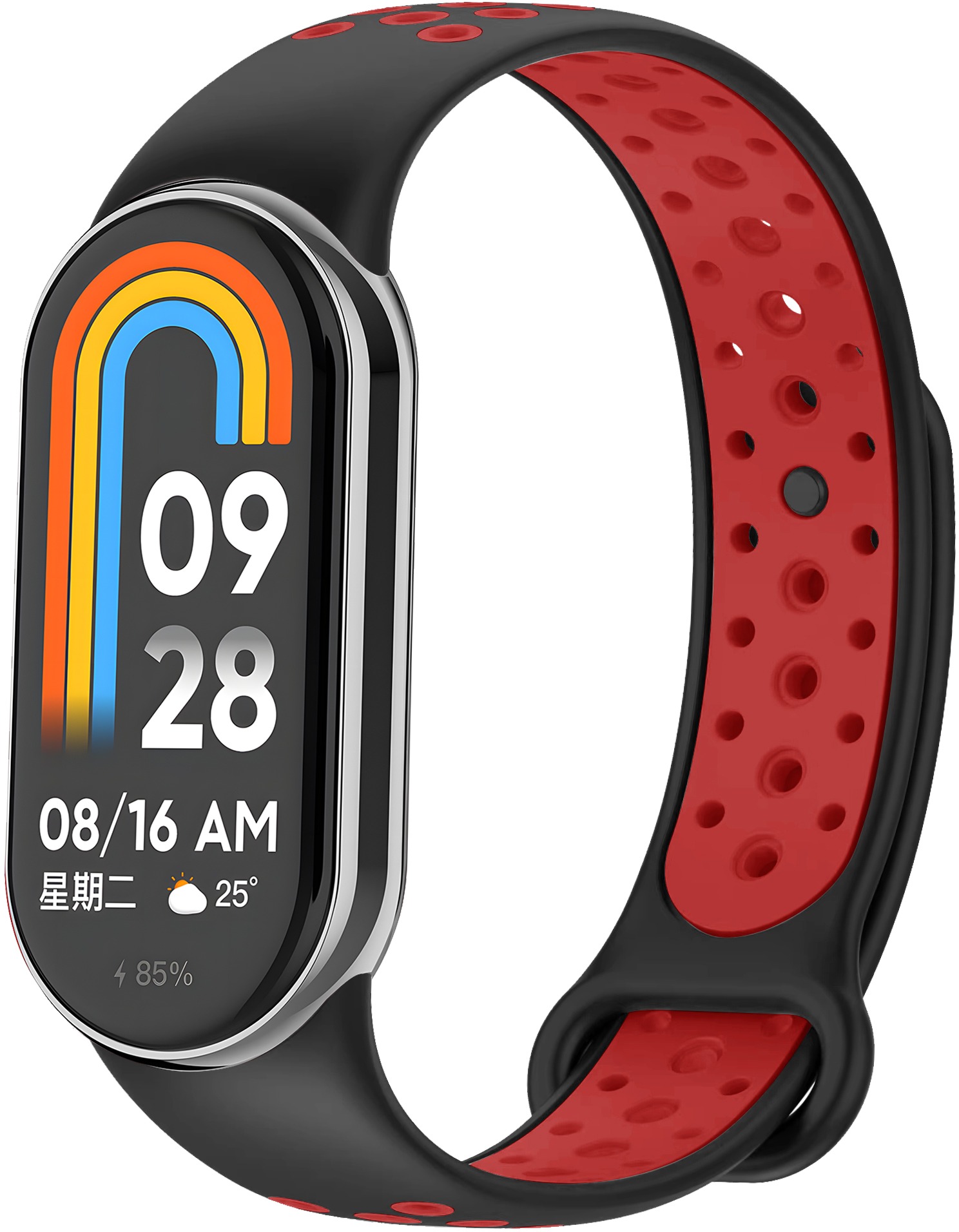 Eternico Sporty na Xiaomi Smart Band 8/9/10 solid black and red