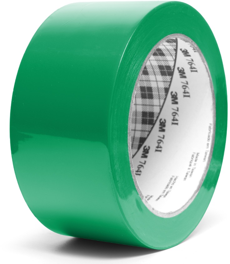 3M™ univerzálna označovacia PVC lepiaca páska 764i, zelená, 50 mm × 33 m