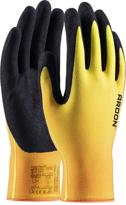 ARDON CREATRON Máčané rukavice 10/XL, s predajnou etiketou, čierna neón