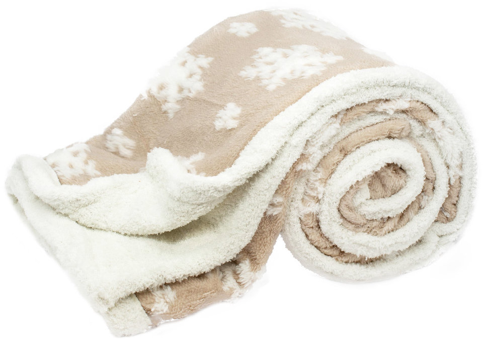 ARÔME HOME Mikroflanelová deka s baránkom, 150 × 200 cm, Vločky béžové