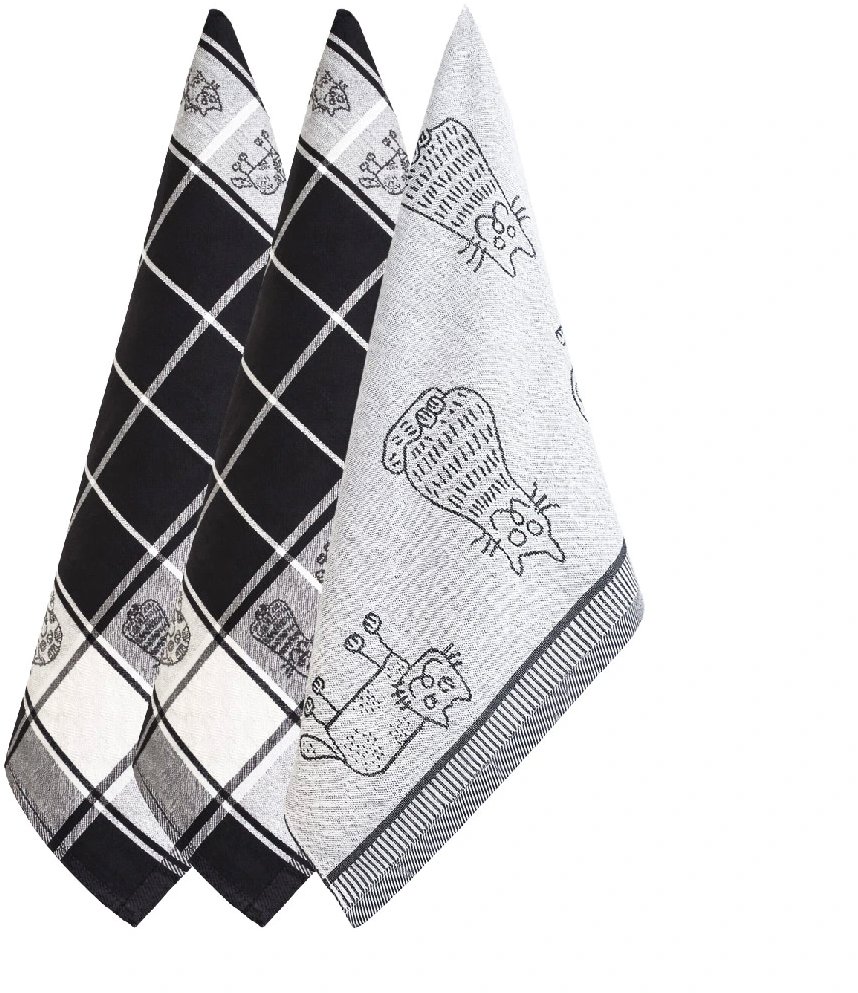 ARÔME HOME Kuchyňské utěrky Kočky, kombinace, 3 ks