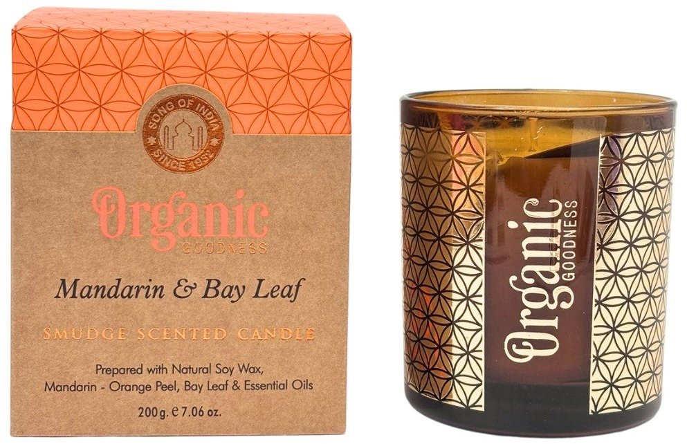 Song of India Organic Goodness Sviečka Mandarin & Bay Leaf, 200 g