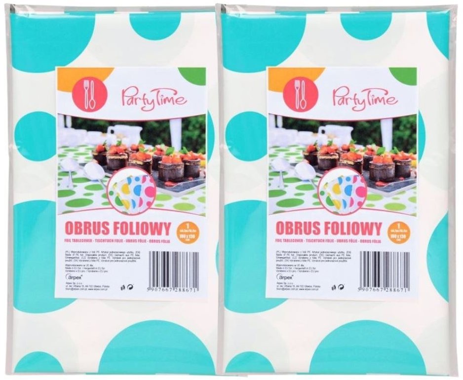 ARPEX Obrus fóliový bodky 100 × 130 cm, 2 ks, modrý