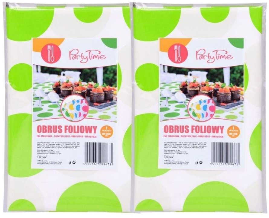 ARPEX Obrus fóliový bodky 100 × 130 cm, 2 ks, zelený