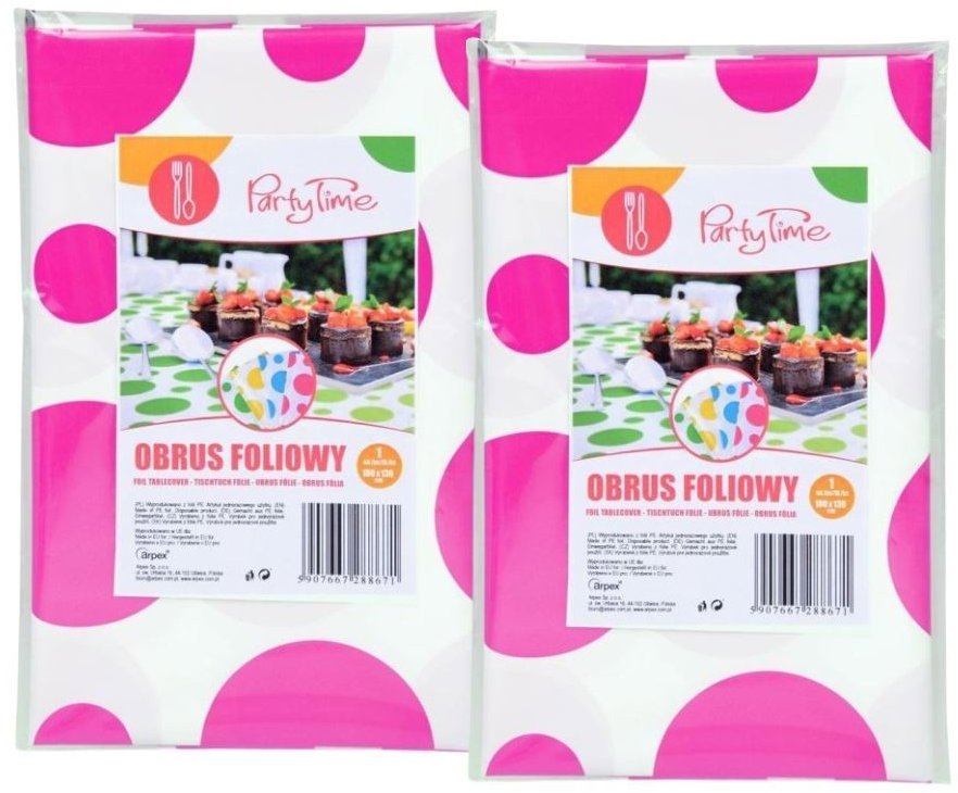 ARPEX Obrus fóliový bodky 100 × 130 cm, 2 ks, ružový