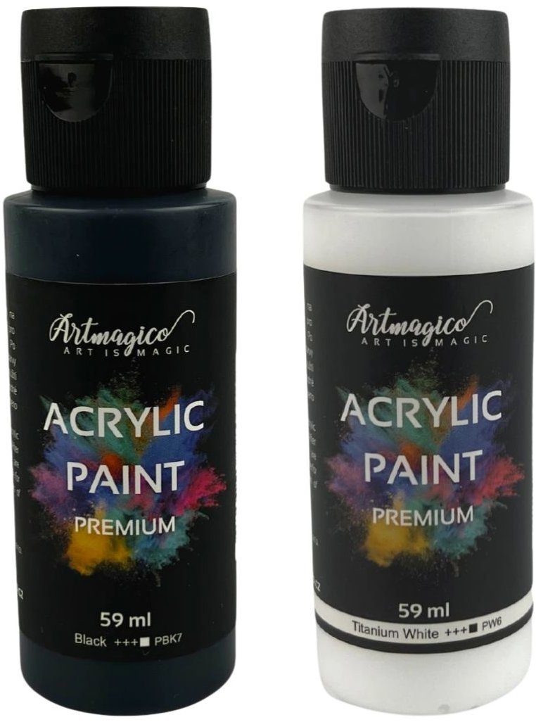 Artmagico Premium 59 ml, Black a Titanium White, balenie 2 ks