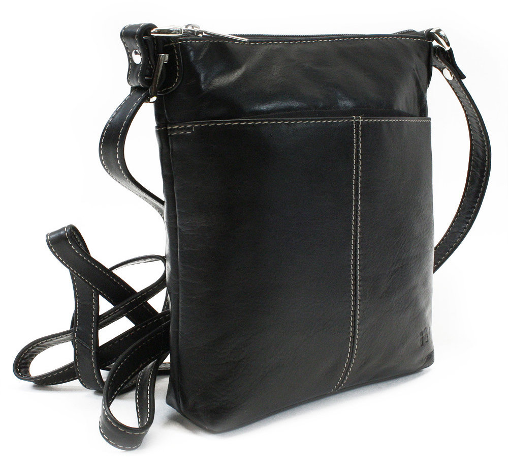 Arwel kožená čierna crossbody kabelka Jenny