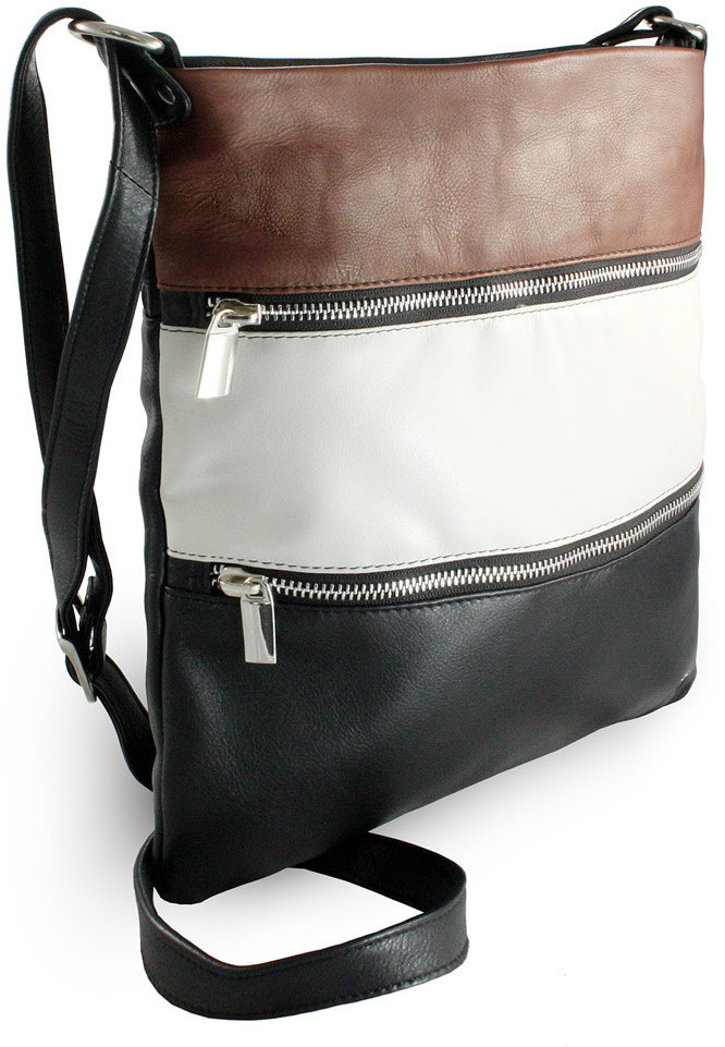 Arwel viacfarebná kožená crossbody kabelka Cassidy
