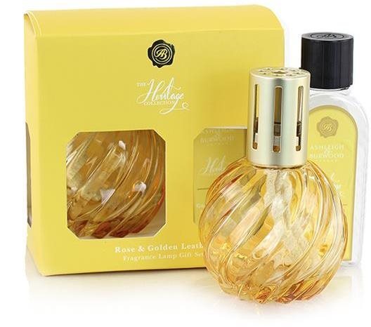 Ashleigh & Burwood Darčeková sada katalytickej lampy GOLD a náplne ROSE & GOLDEN LEATHER