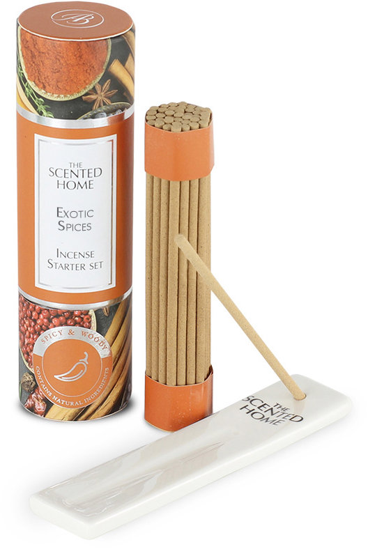 ASHLEIGH & BURWOOD Sada vonných tyčinek mini s keramickým stojanem EXOTIC SPICES,12 cm