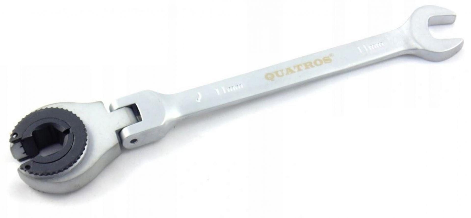 Quatros Kĺbový očko-plochý kľúč s račňou na prezlečené matice 13 mm QS50213