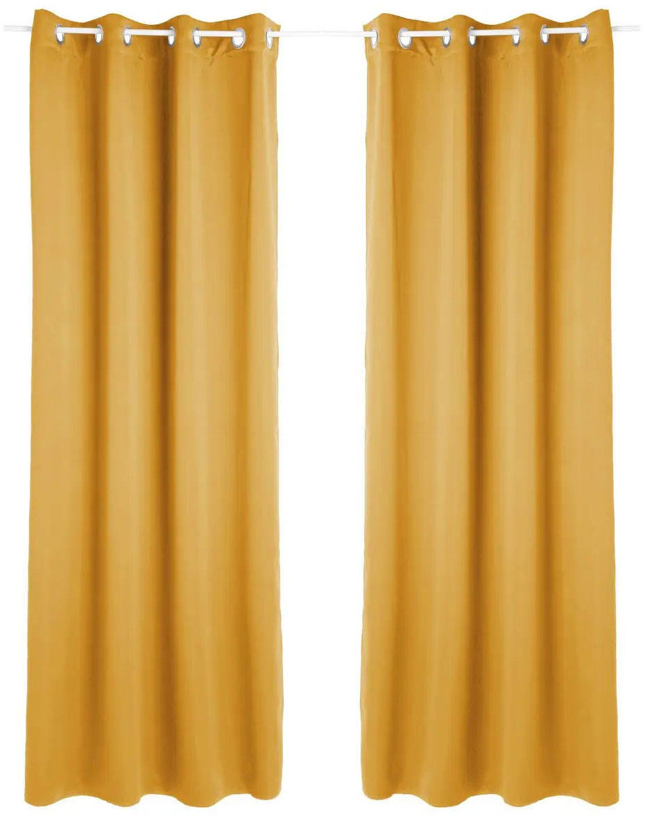Atmosphera Zatemňovací závěs s kroužky, 135 × 240 cm, 2 ks, žlutý