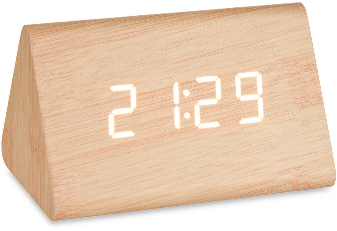 Giftdecor Digitální hodiny z MDF, hnědé