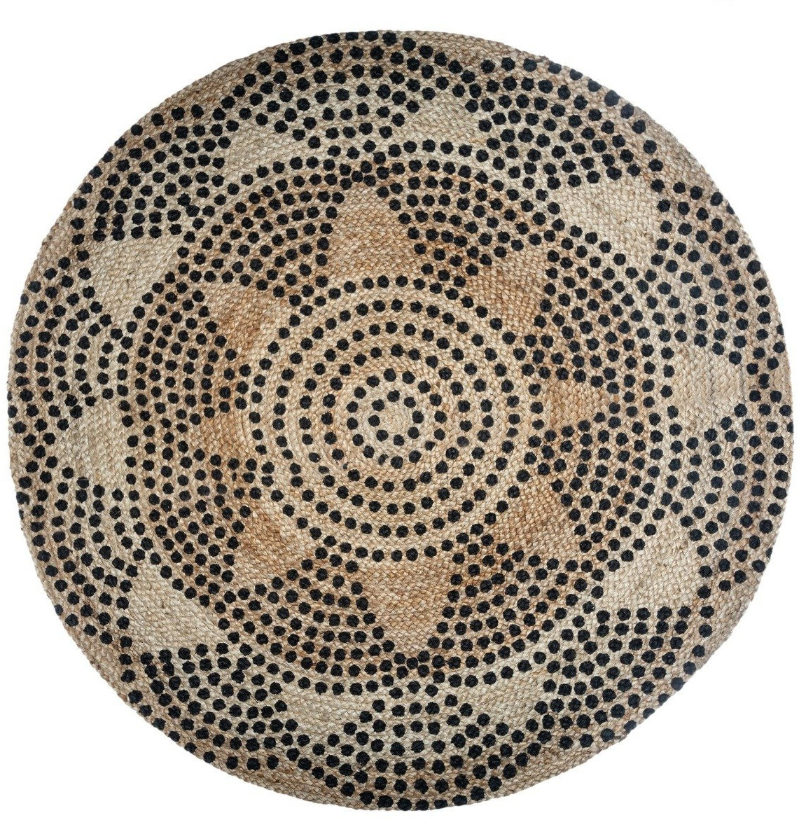 Atmosphera Jutový okrúhly koberec, priemer 120 cm, geometrický vzor