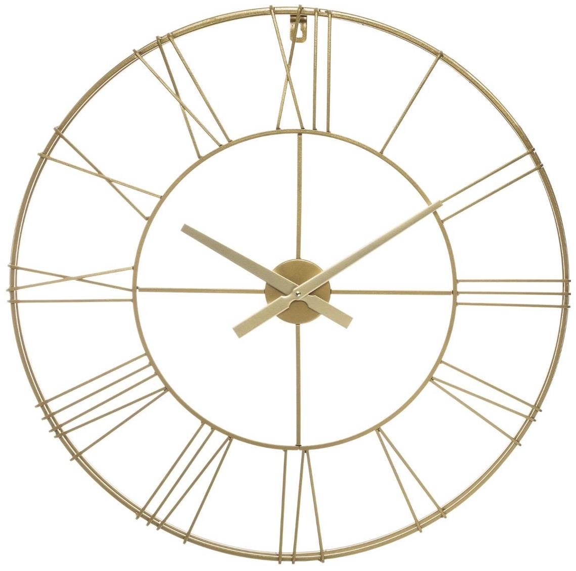Atmosphera Nástěnné hodiny, kovové, zlaté, 70 cm