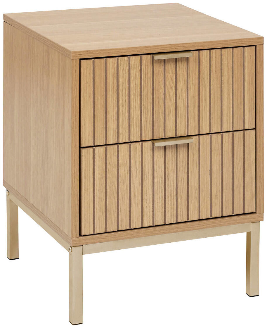 5five Simply Smart Tasso Nočný stolík s dvoma zásuvkami, 40 × 40 × 52,5 cm