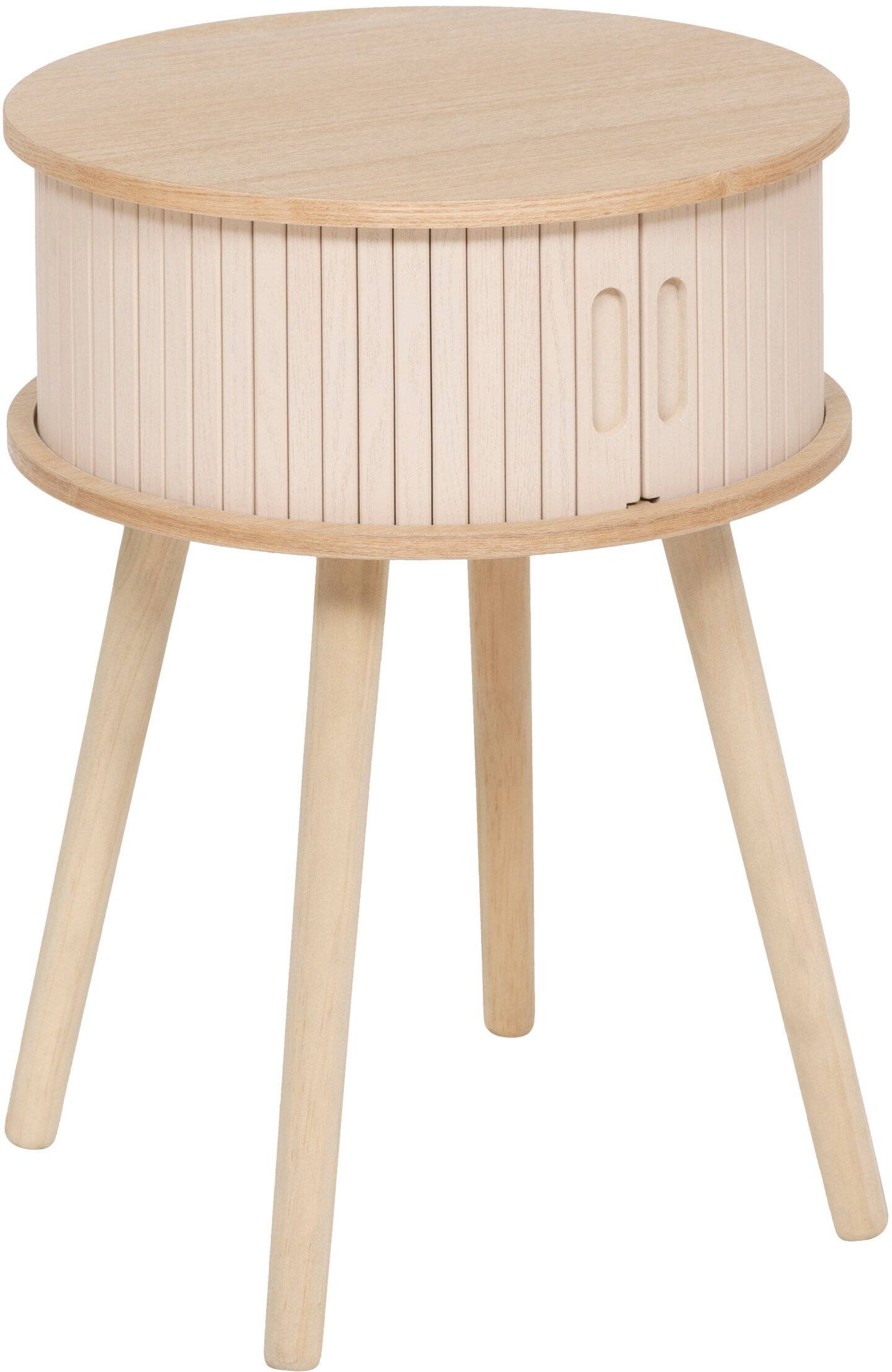 Atmosphera Nysos Nočný stolík s 2 dvierkami, priemer 40 cm, béžový