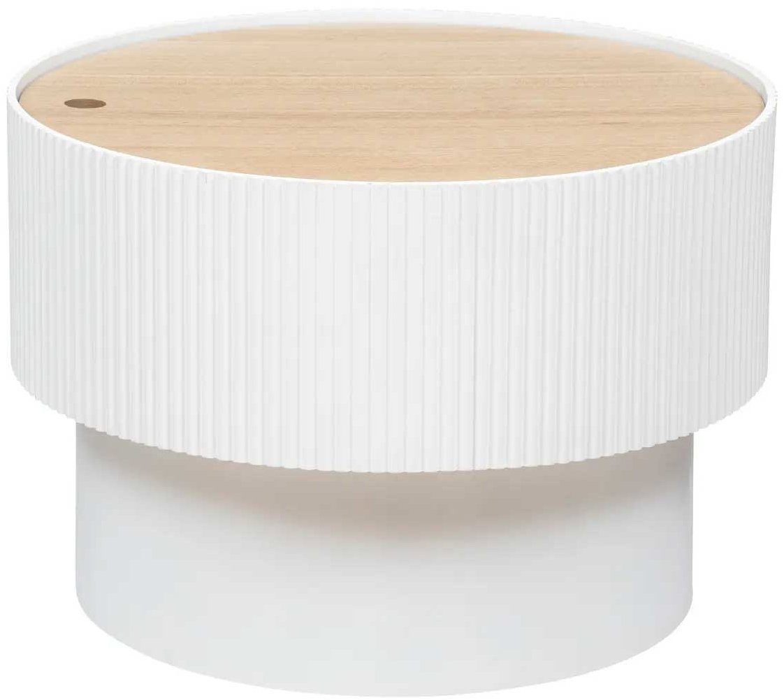 Atmosphera Enola kávový stolík s úložným priestorom priemer 55 cm, biely