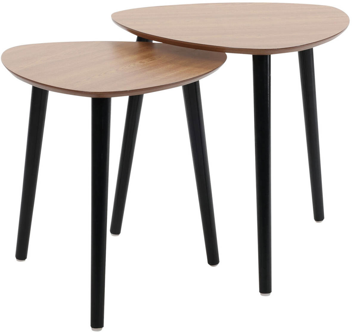 Home Styling Collection Sada kávových stolíkov s 3 nohami z borovice, 2 ks