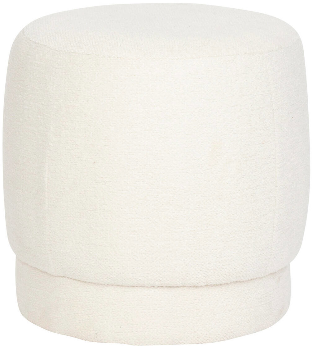 Atmosphera Čalouněný kulatý puf AMEA bouclé, průměr 39 cm, bílý
