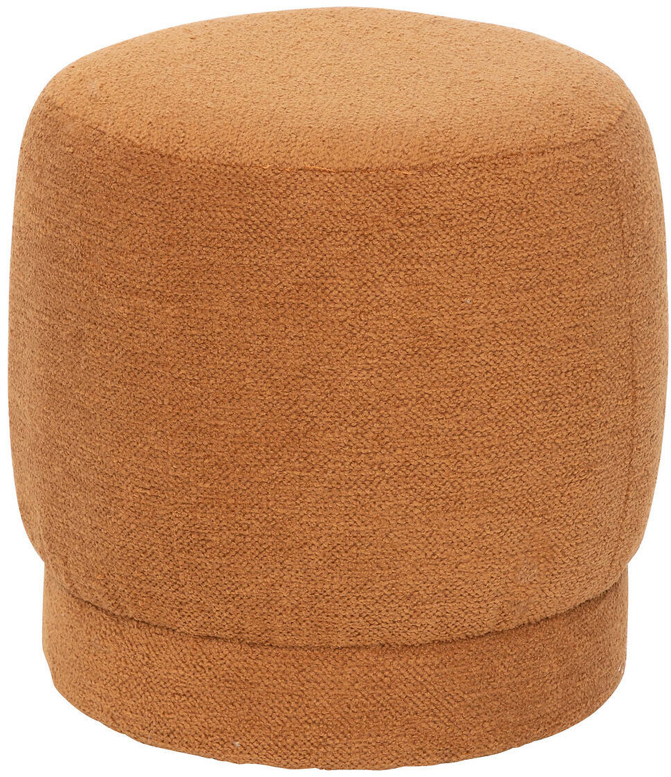 Atmosphera Čalouněný kulatý puf AMEA bouclé, průměr 39 cm, oranžový