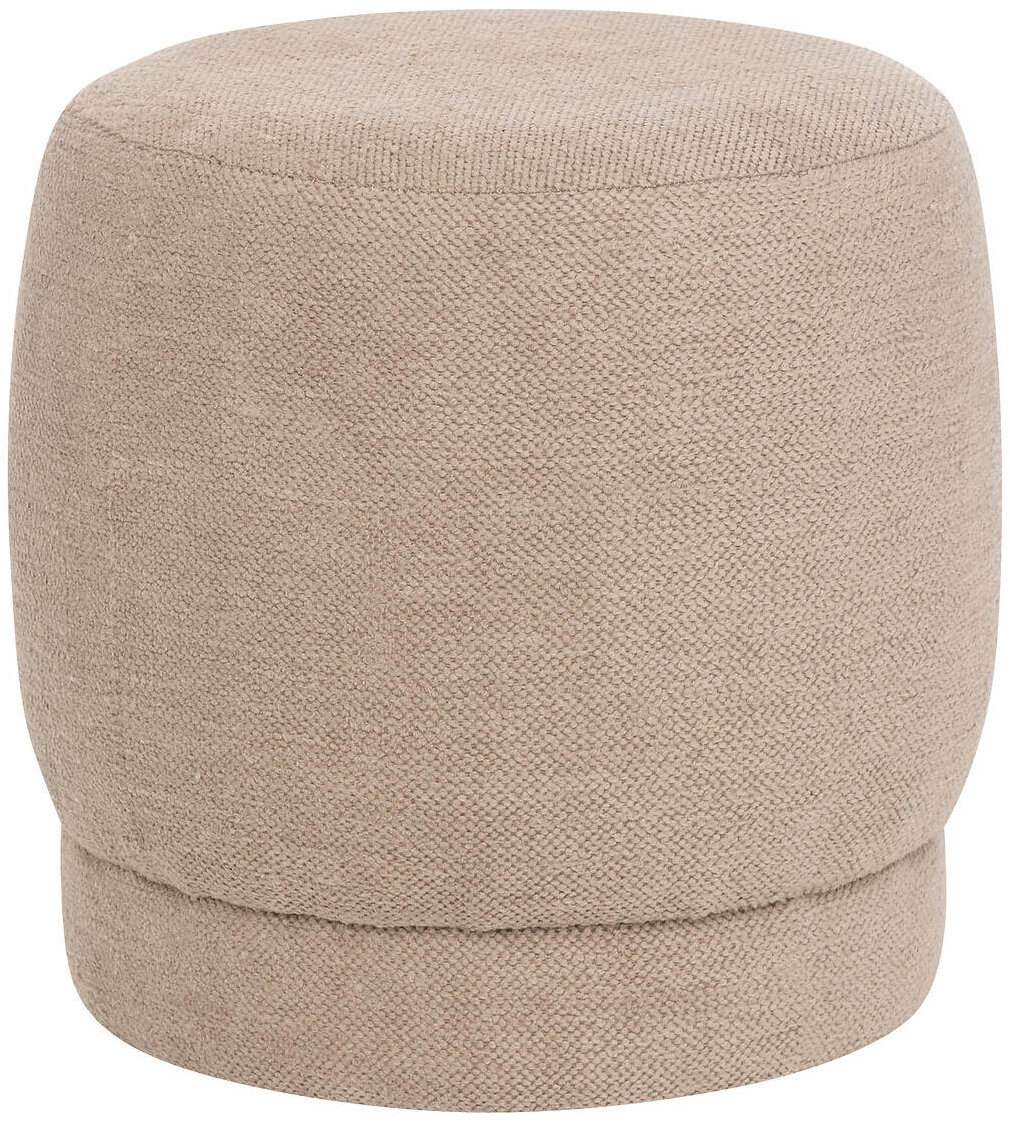 Atmosphera Čalouněný kulatý puf AMEA bouclé, průměr 39 cm, béžový