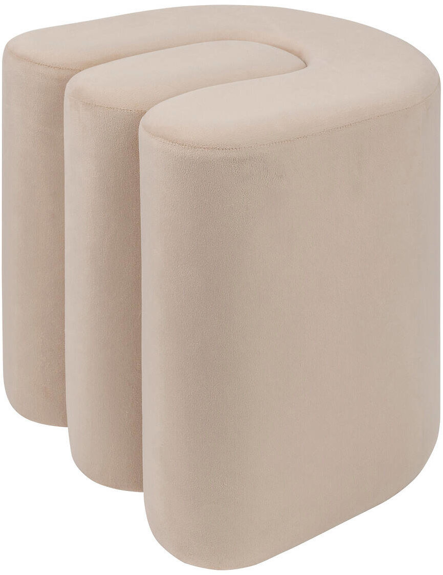 Atmosphera Čalouněný pouf BOLAN, 39,5 × 39,5 × 40,5 cm, béžový