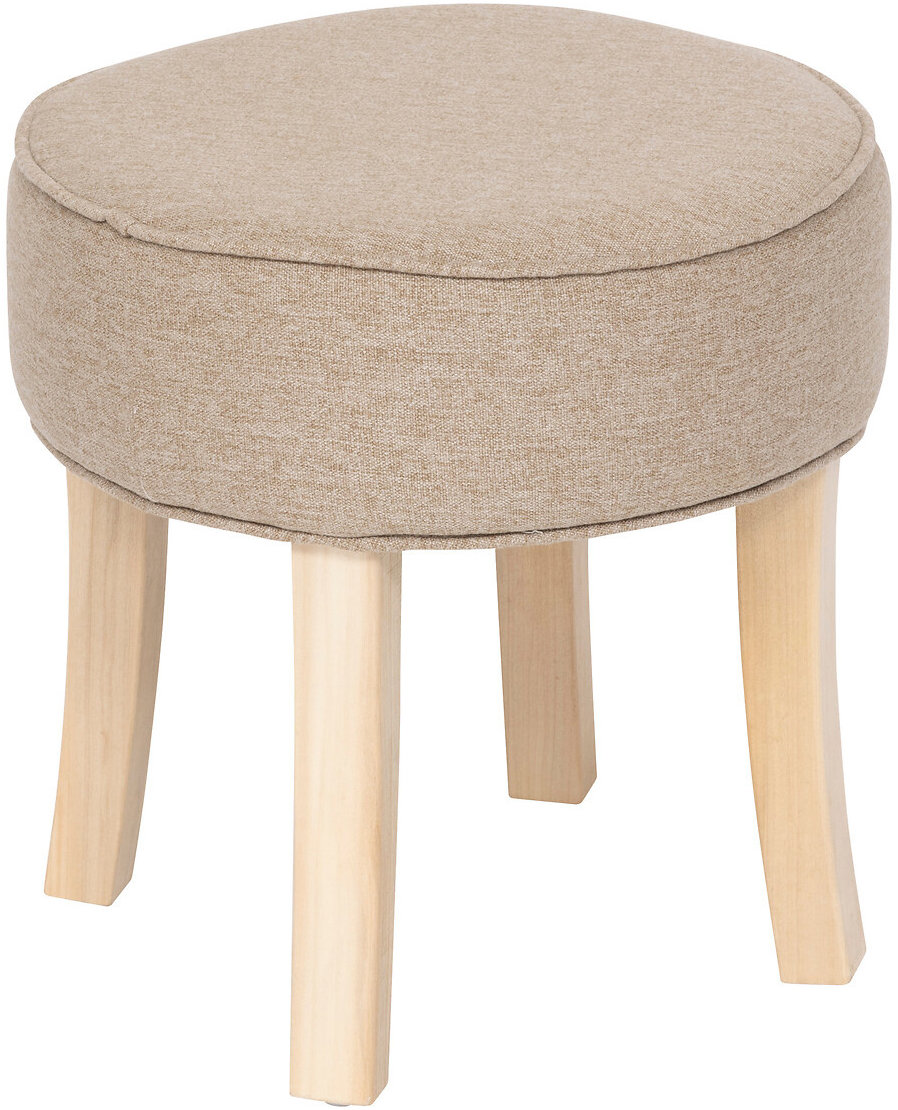 Atmosphera Měkká čalouněná stolička ADRIEL k toaletnímu stolku, průměr 35 cm, béžová