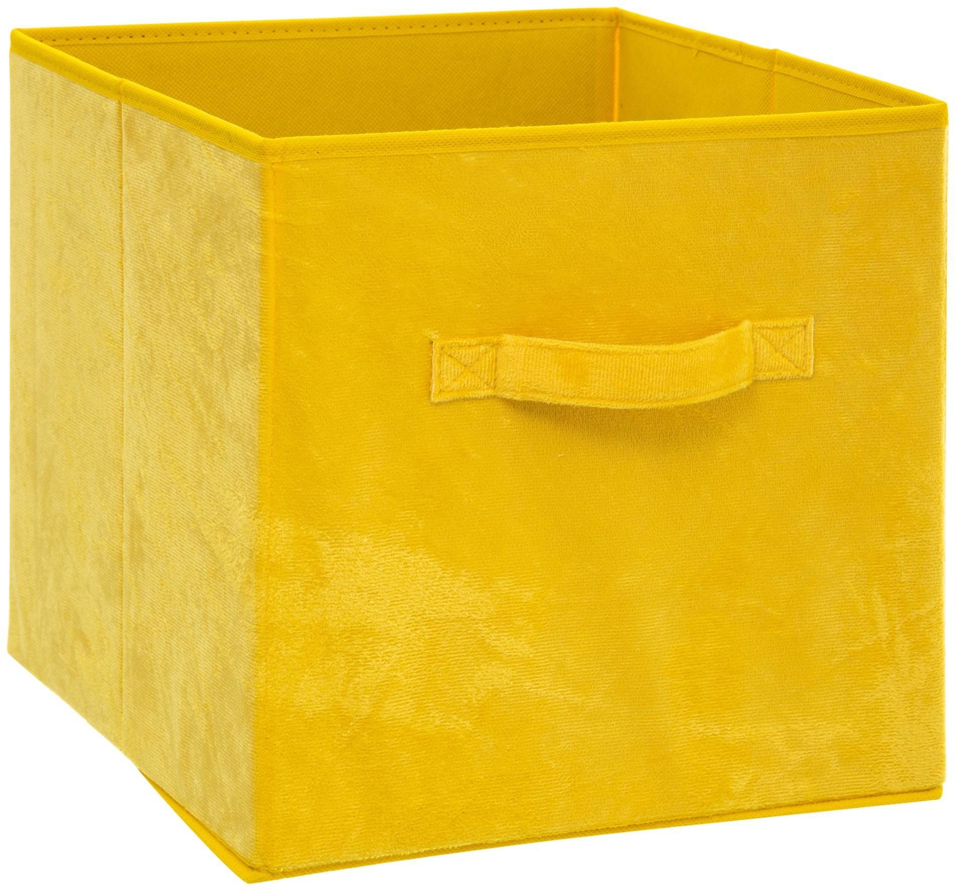 5five Úložný velúrový box 31 cm, horčicový