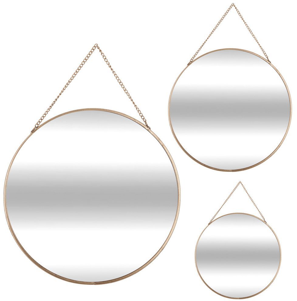 Atmosphera Créateur d'intérieur Súprava troch závesných zrkadiel rôznych veľkostí, zlatý rám