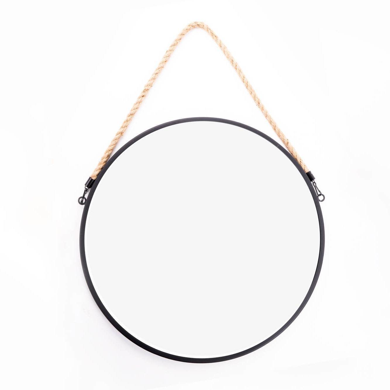Atmosphera Závesné zrkadlo v kovovom ráme, priemer 37 cm