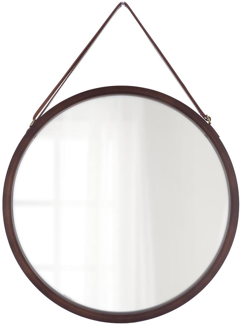 Tendance Koupelnové zrcadlo v bambusovém rámu Lysa, průměr 38 cm, Černé