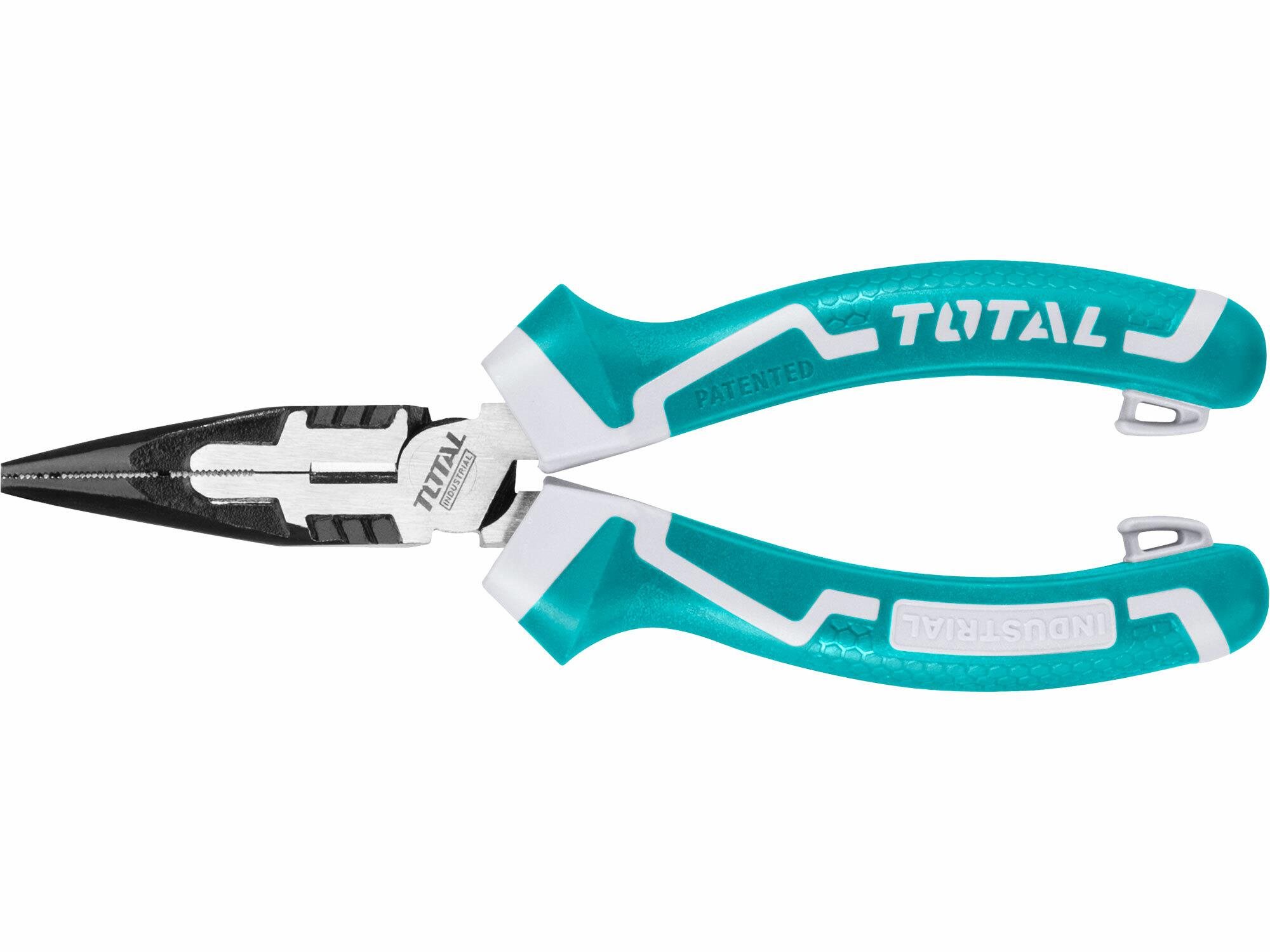 TOTAL-TOOLS Kliešte polguľaté priame, 160 mm, industrial