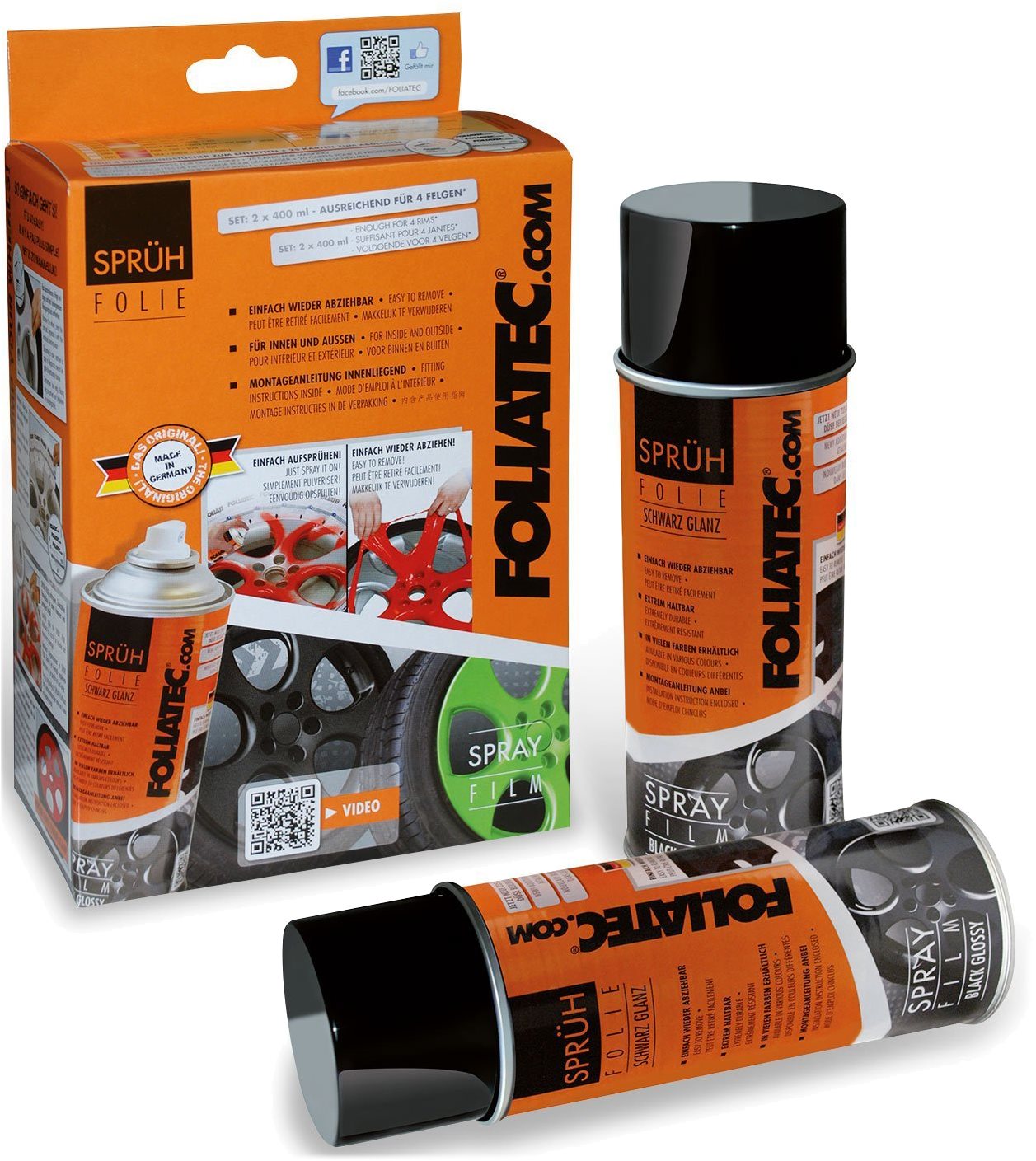 FOLIATEC - v spreji - čierna matná 2x 400 ml