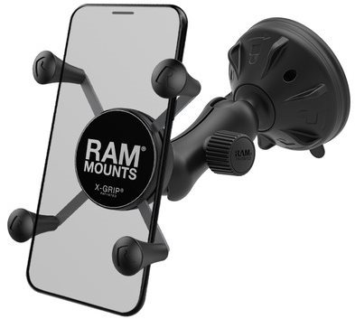 RAM Mounts kompletná zastava univerzálneho držiaku mobilného telefonu X-Grip s prísavkou na sklo, rám