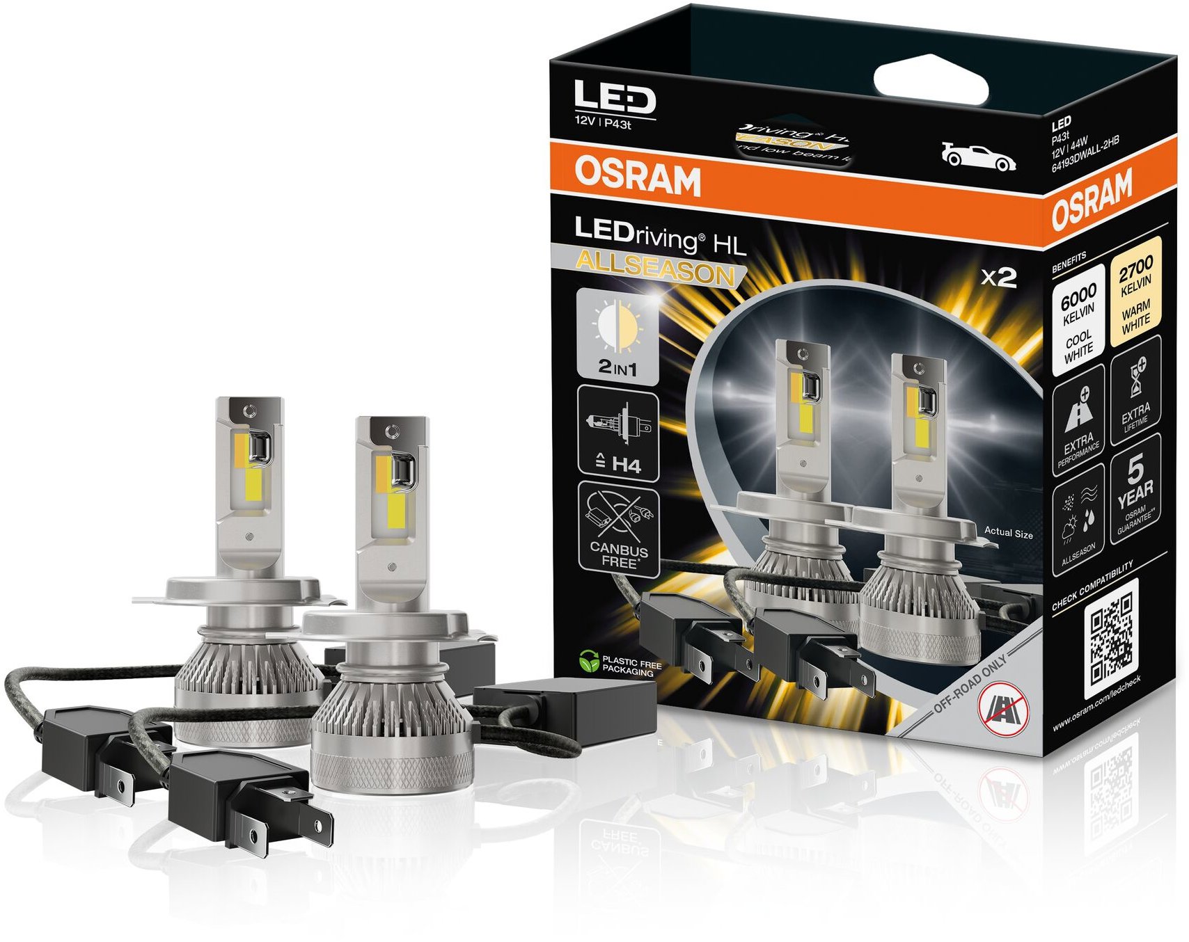 OSRAM Ledriving Allseason LED H4 6000K/2700K