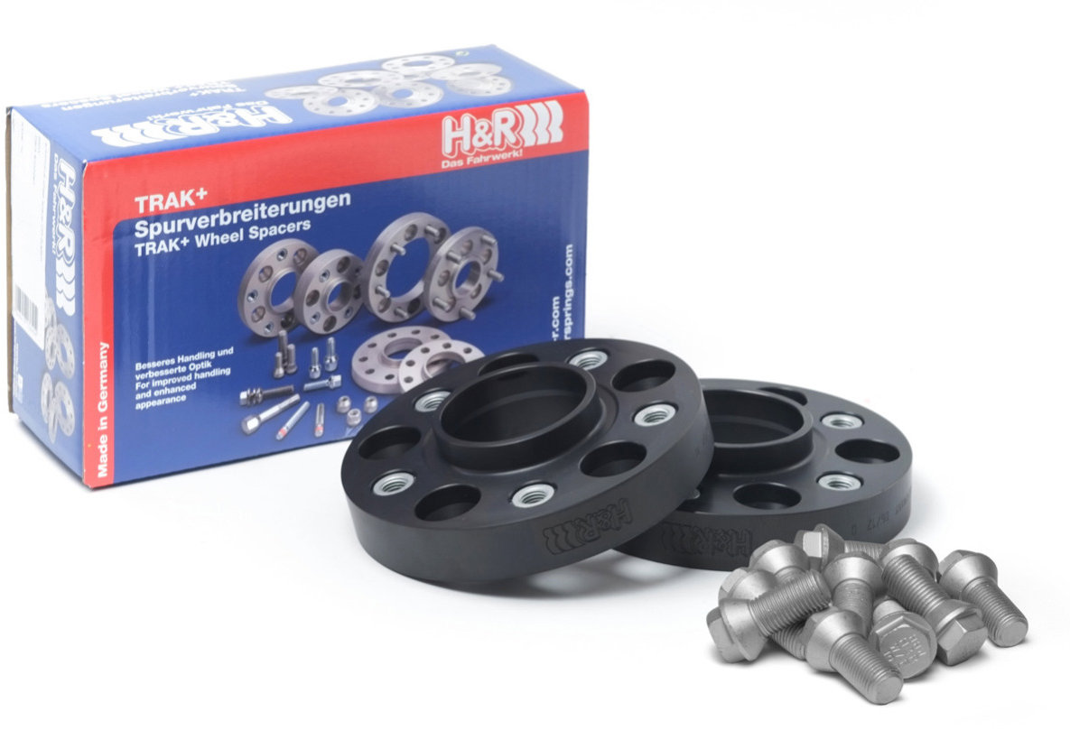 H & R rozširovacie podložky so šírkou 2 × 20 mm pre Audi S3 8V, čierne, bez skrutiek